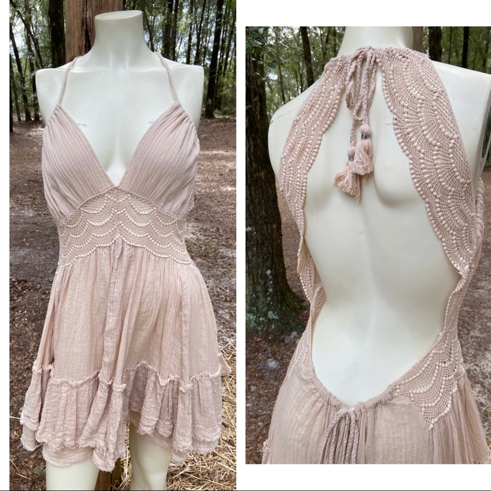Free people open back dress small